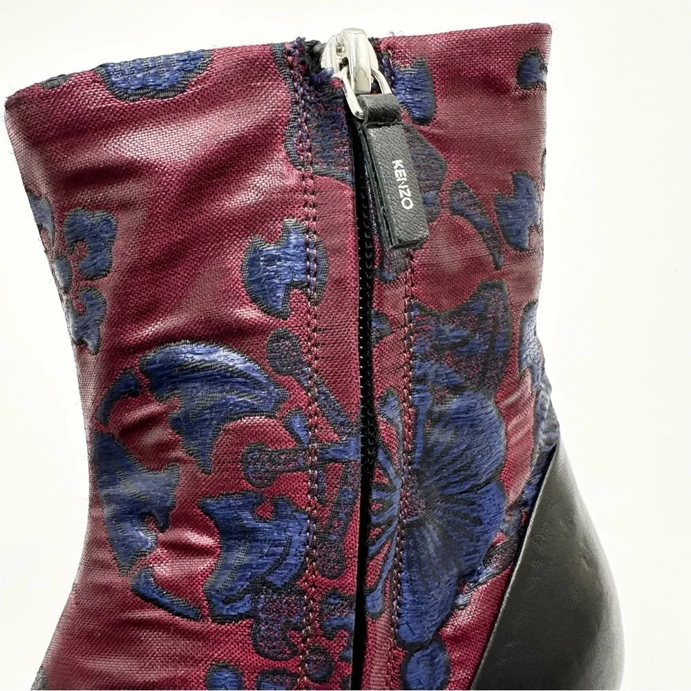 Kenzo Jacquard Pointed Toe Ankle Boots - Picture 6 of 15